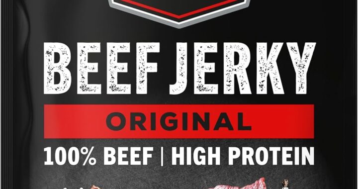 Jack Link’s Beef Jerky Original – 12-Pack (12 x 60 g) – Dried Meat Protein Snacks – High-Protein Snack for Gym, Fitness, Outdoor – American Food for People – Jerky Chips Made from Beef